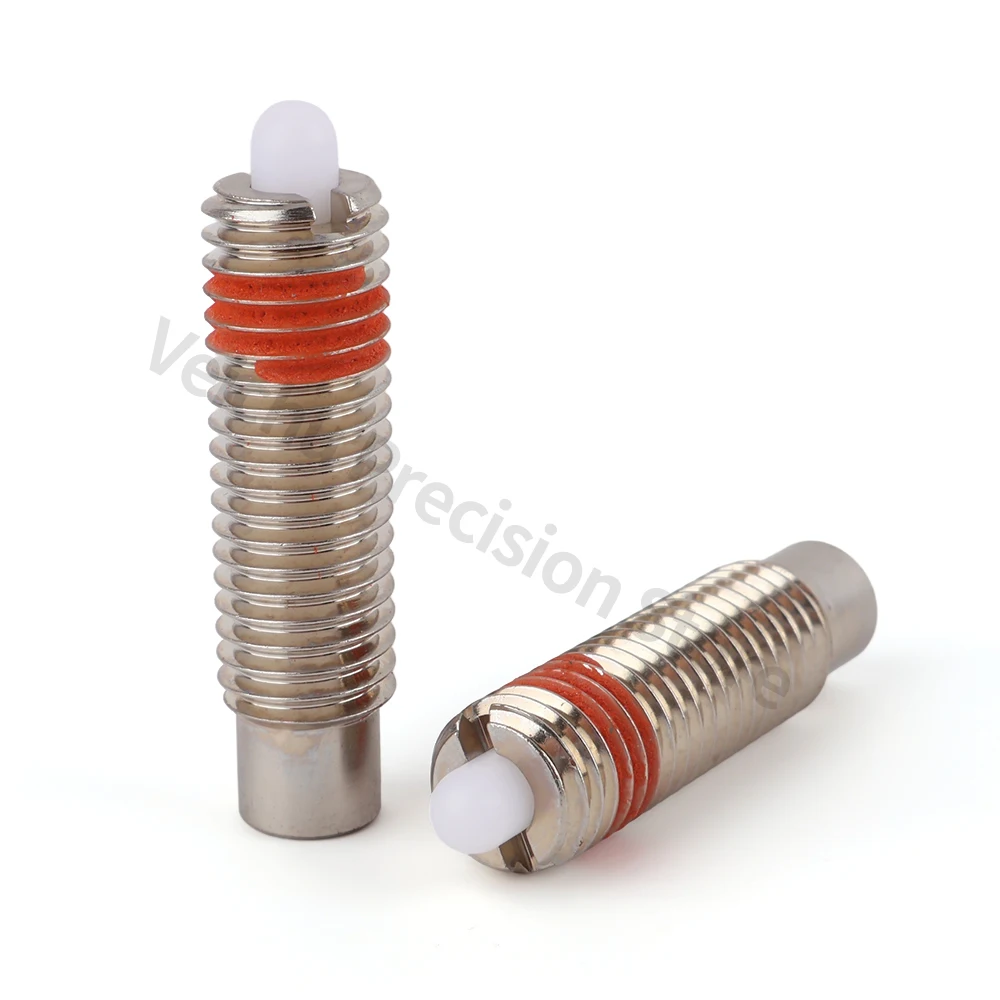 VCN516 Spring Loaded Plunger M3-M30 Steel Body POM Pin Black Oxide & Nickel Plated