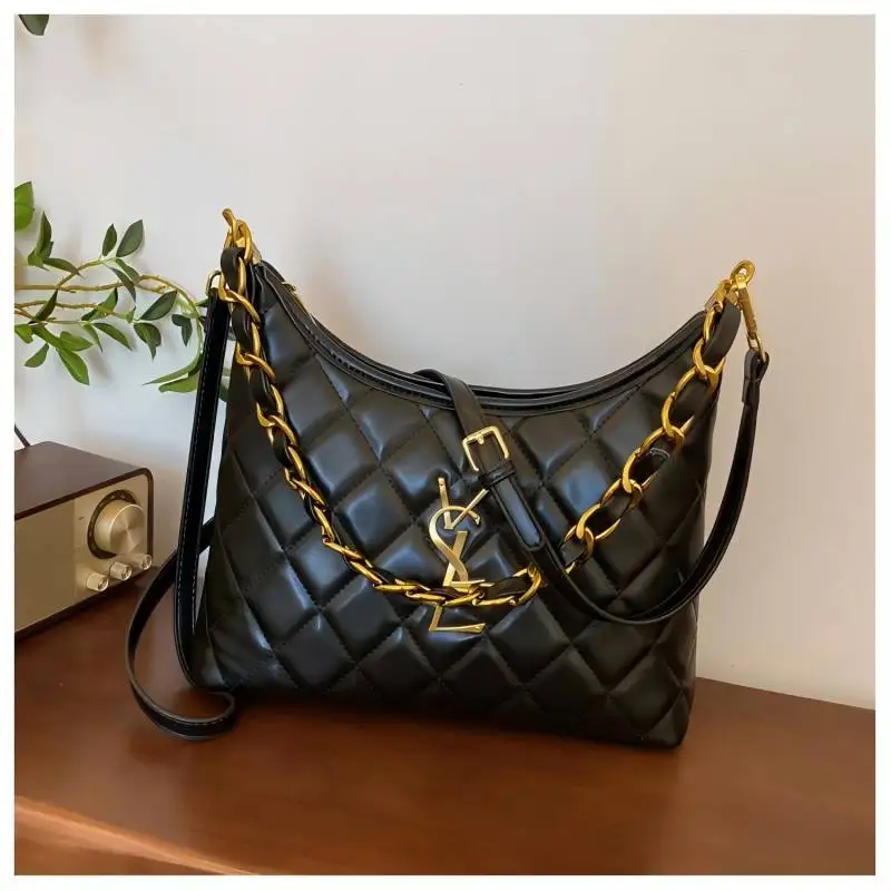 

Сумка в дизайнерском стиле — хитовый продукт 2025 года — высококачественная сумка через плечо в стиле ретро с классическим ромбовидным ремешком-цепочкой — сумка через плечо