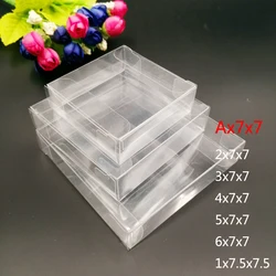 Clear PVC Gift Box, Wedding Packaging, Small Plastic Box for Jewelry Storage, Christmas Toy Transparent Gift Boxes, Ax7x7, 50Pcs
