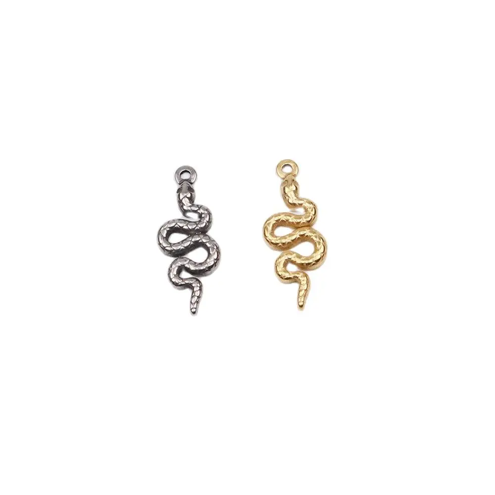 5 sztuk 20*7mm odlew ze stali nierdzewnej wąż Charms wisiorek płyta próżniowa moda biżuteria DIY rzemieślnicze wodoodporny antyalergiczny