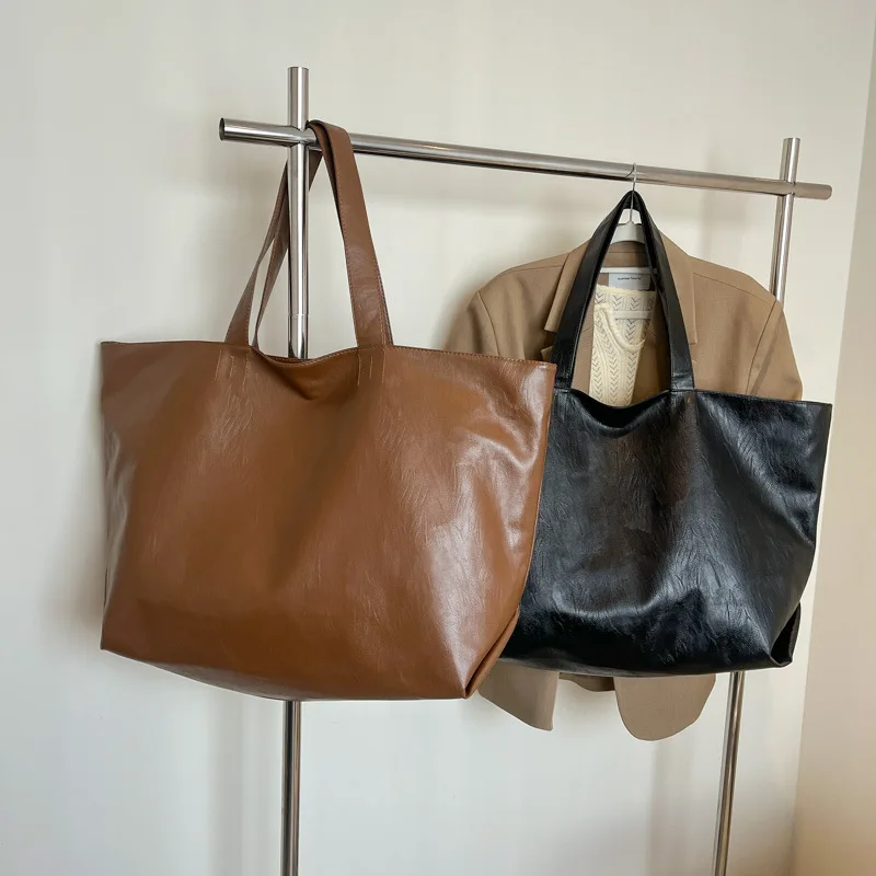 حقائب يد كلاسيكية بسيطة للنساء حقيبة كتف عصرية ذات سعة كبيرة حقيبة تسوق حقائب فئة للفتيات حقائب مصممة 가방 #2