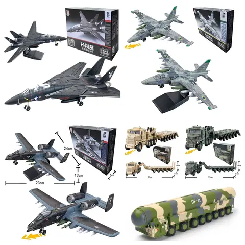 1:72 Creativo Serie Militare Building Blocks DF-41 Missile Tomcat F14 Stealth Fighter Jet M1070 Modello di Camion Pesante Giocattoli Per I Ragazzi
