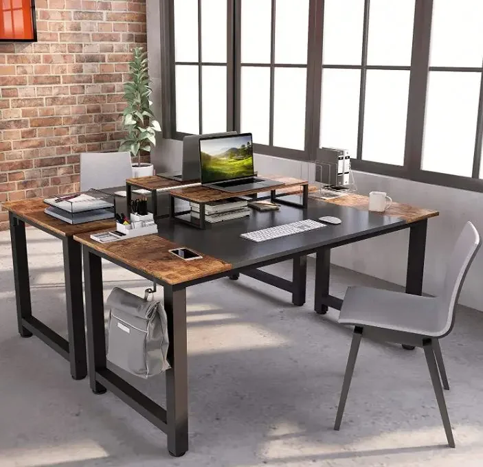 مكتب كمبيوتر منزلي لسطح المكتب الخشبي الحديث من zz مع لوحة ربط رف المراقبة #4