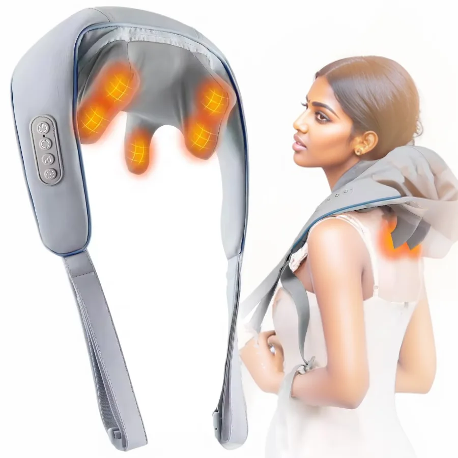 Trapezius Massager Wireless Neck Shoulder Massager Electric Neck And Back Kneading Massage Shawl Neck Relaxing