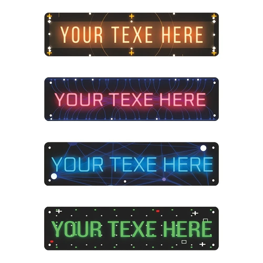 Custom Punk Neon Aluminum Composite House Address Sign Waterproof Indoor Outdoor Personalized Wall Decor Plaque