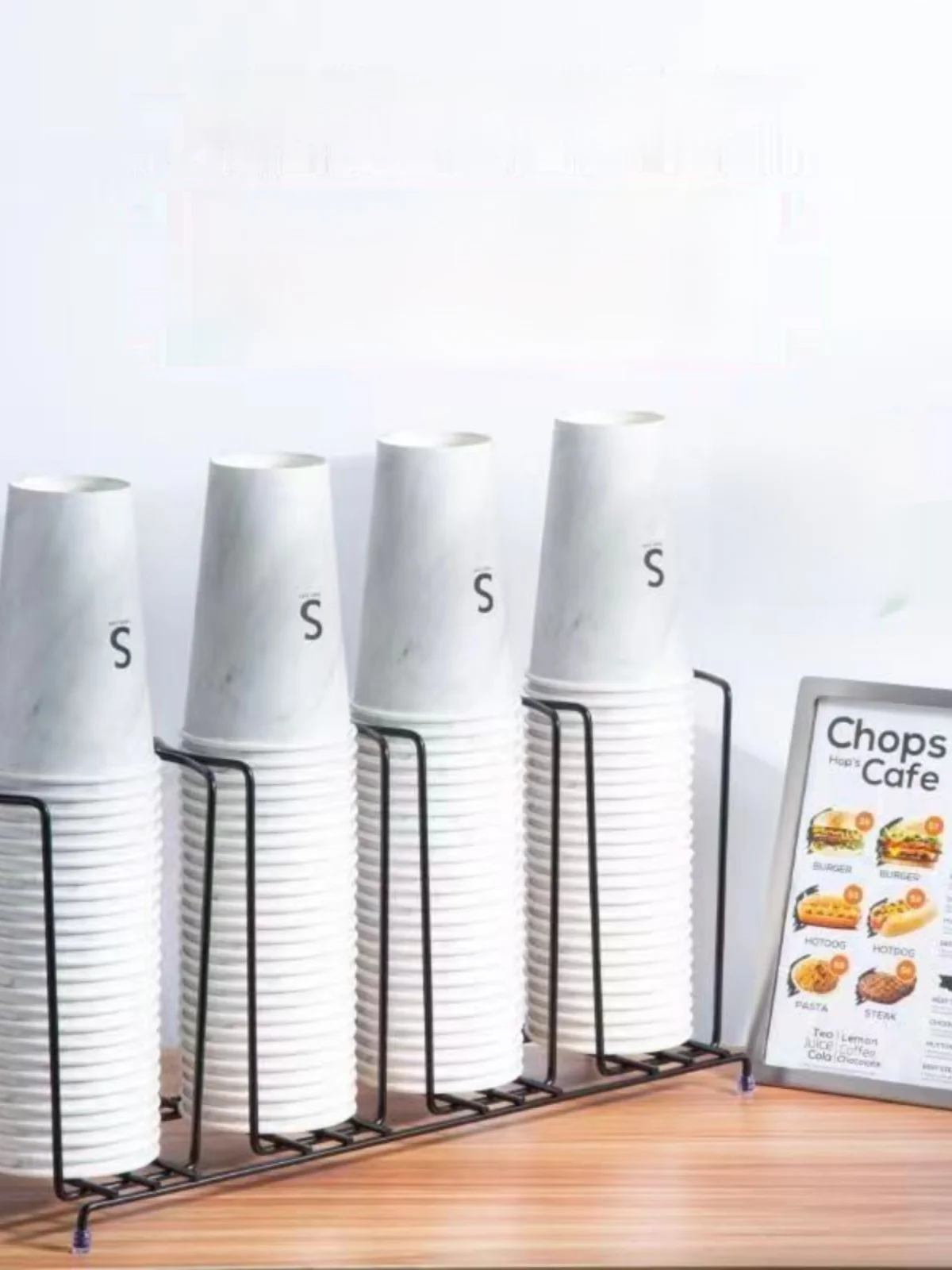 

Commercial Coffee op Barista Paper Cup Holder Iron Art Tea Milk Tea Chain Store Disposable Cup Stand Cup Cover Ra