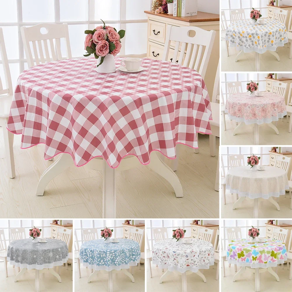 

PVC Waterproof Table Cloth Stain Resistant Non Washable Round TableCover Home Kitchen Coffee Table Tablecloth Mantel Impermeable