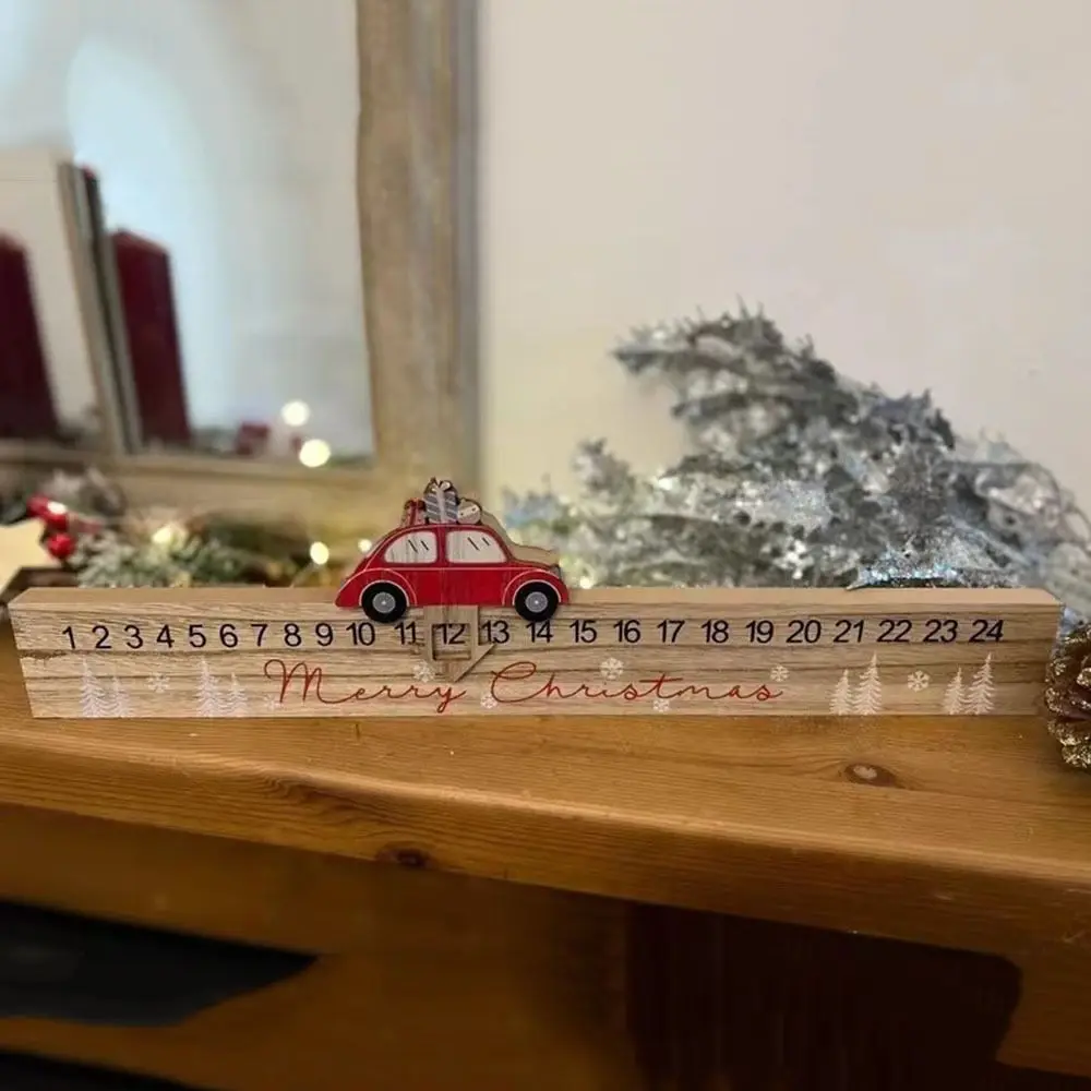 

Wooden Block Christmas Advent Calendar Desk Decoration Ornament Christmas Santa Countdown Exquisite Gift Festive Slider Calendar