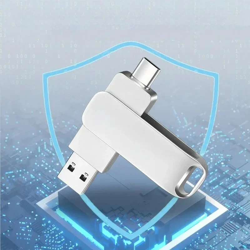 Memoria USB Metálica de 64 GB, USB 2.0, Tipo C OTG, Interfaz Dual, Unidad Flash Portátil de 64 GB para Teléfono y Portátil