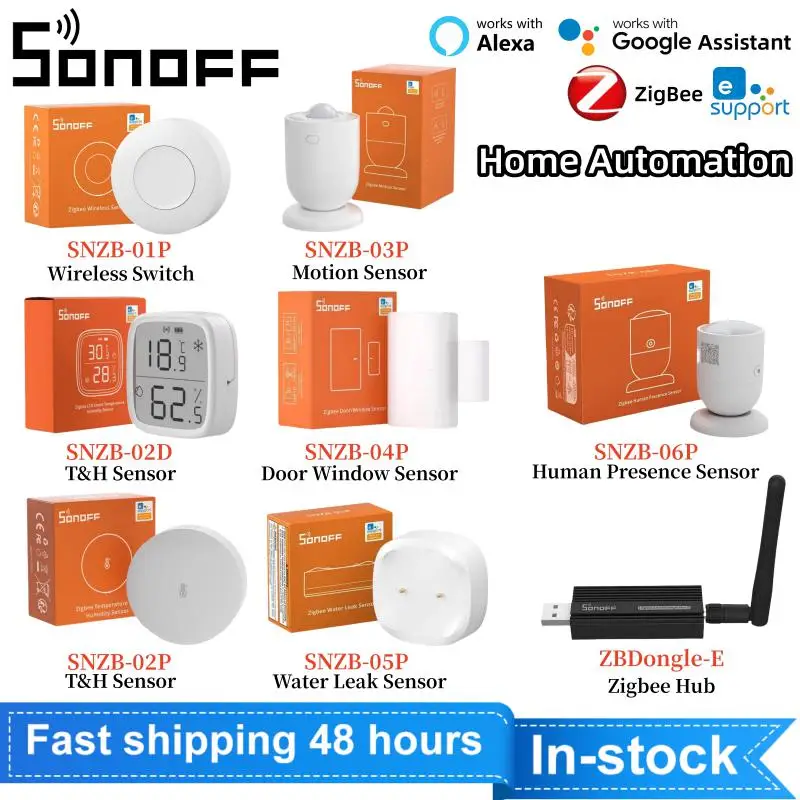 Sonoff zbdongle-e SNZB-01P SNZB-02D SNZB-02P SNZB-04P SNZB-05P SNZB-06P gateway de casa inteligente e sensor funciona com alexa google