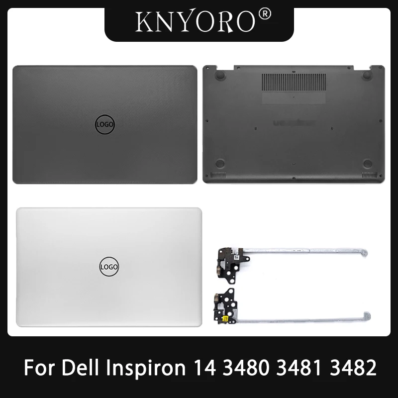 

New For Dell Inspiron 14 3480 3481 3482 Laptop LCD Cover Back Case Lower Bottom Case Hinges Shell Black Silver Top Lid Housingi