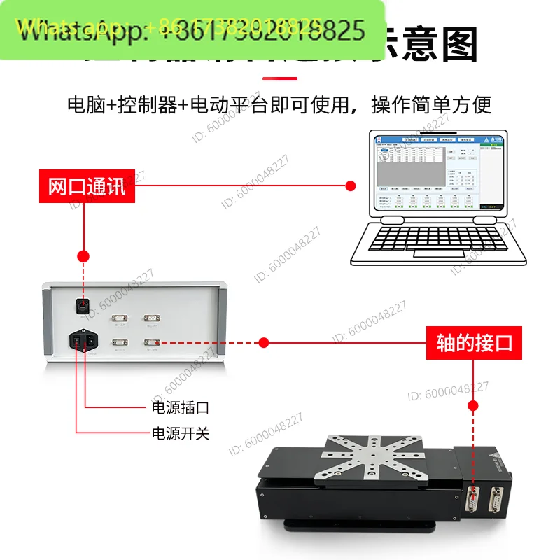 X-axis electric large stroke closed-loop linear displacement sliding table fine-tuning alignment visual work platform