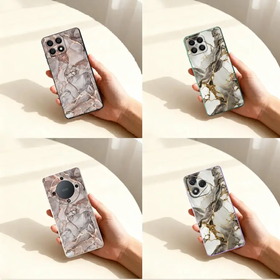 

Case for Honor X9D X8b X7a X5c X9b X7b X9C X7d X9a X8a Soft Funda Phone Cover Rose Gold Marble