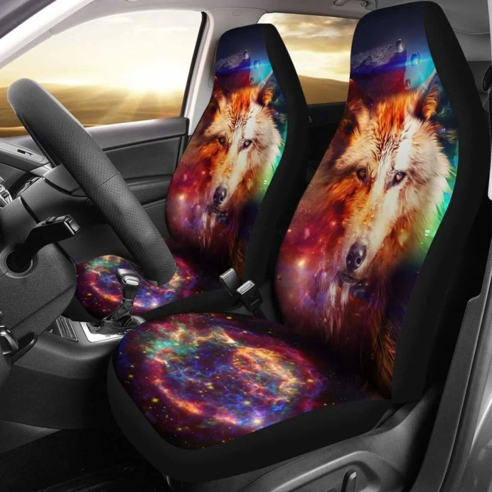 

Wolf Colorful Car Seat Covers Amazing 200904,Pack of Front Seat Cover