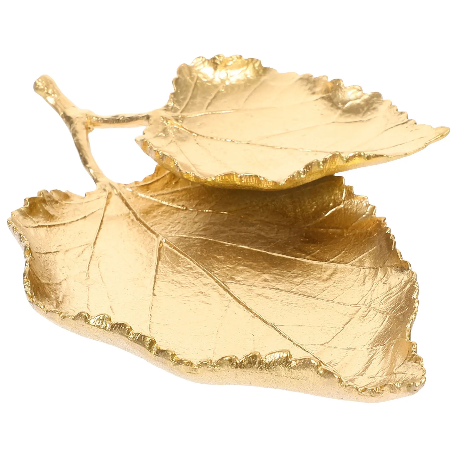 

Vintage Double Layer Leaf Jewelry Tray Necklace Holder Ring Dish Decorative Jewelry Organizer Trinket Dish Ring Holder