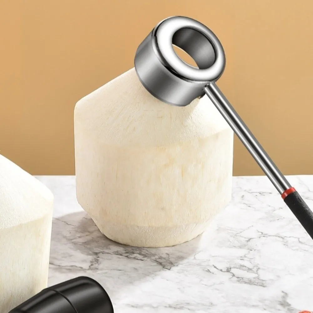 

Инструменты для открывания кокосов из нержавеющей стали, резиновый молоток, многофункциональный комплект для разрушения кокосов, сверхмощный дырокол для кокосов с деревянной ручкой