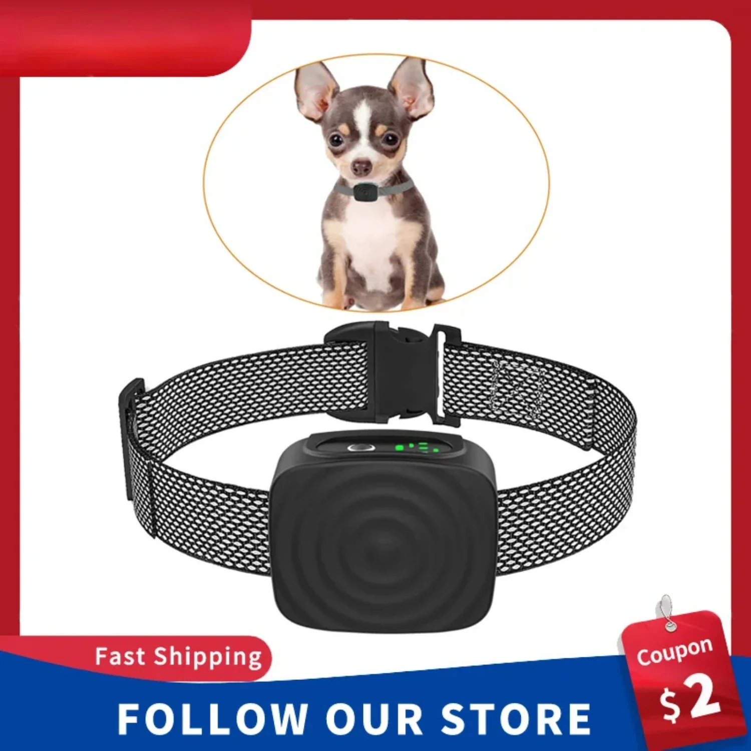 

Highly Effective Advanced Waterproof USB Dog Training Collar with Smart Vibration Control - Ultimate Anti-Bark Ultrasonic Stop B