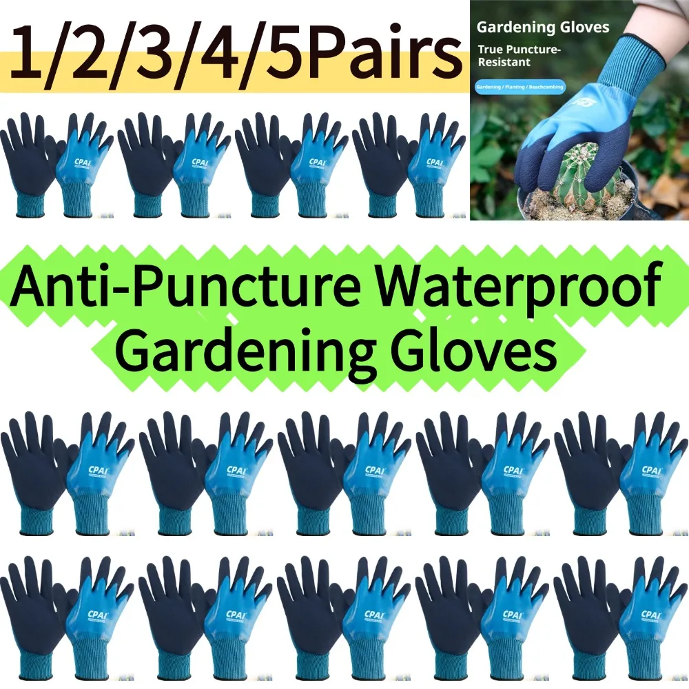 5Pairs Anti-Stab Anti-Puncture Waterproof Gardening Gloves Specially Designed For Flower Arrangers Gardeners And Garden Workers