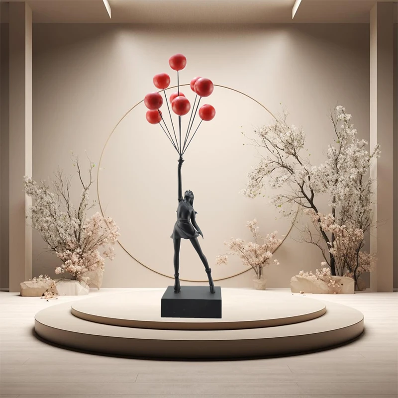 120CM Banksy Balloon Girl Statue Modern Art Home Decor Banksy style