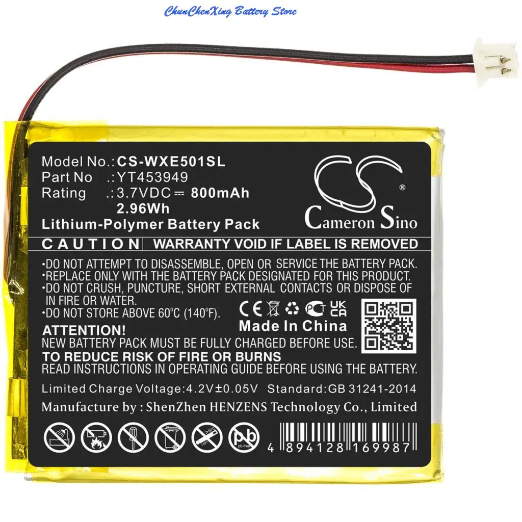 100 % NEU 3,7 V 800 mAh E-Book, E-Reader-Akku YT453949 für Wexler E5001 + WERKZEUG-KIT