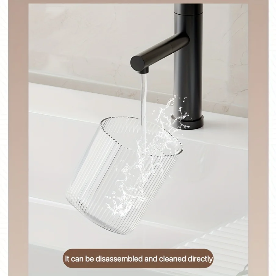 1pc Wand-Montiert Organizer Tasse Multi-Funktionale Bad Küche Lagerung Zahnbürste Halter Platzsparende Bad Zubehör – Detail 9