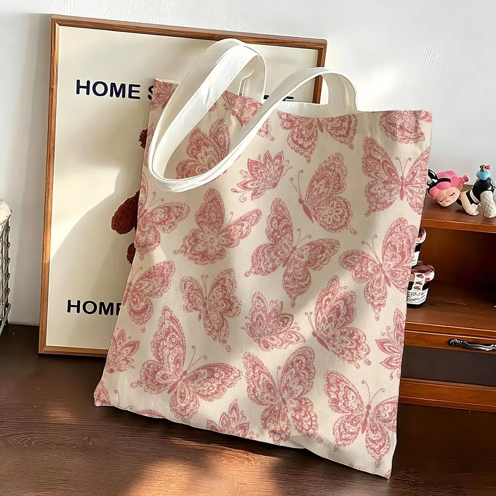 Vintage Boho Animal Seamless Storage Bags Canvas bags are suitable for going to class, shopping, gifts, and commuting