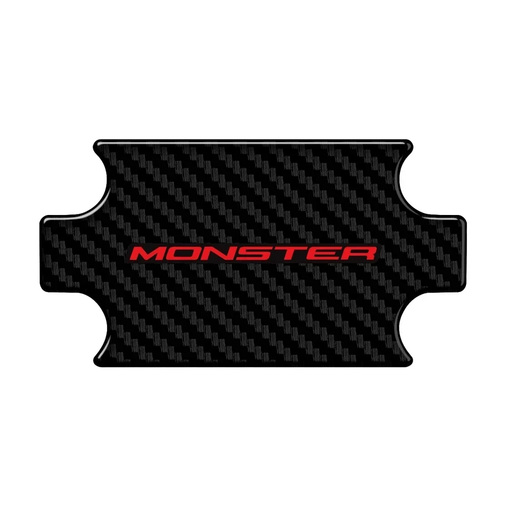 3D Carbon-look Motorcycle Top Triple Clamp Yoke Sticker Console Steering bracket Sticker case for  Monster