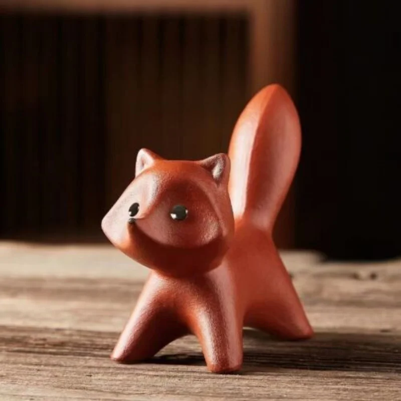 chinese Yixing Zisha pottery cute tea pet : fox