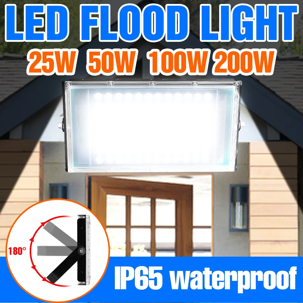 200W LED Flood Light IP65 Waterproof Street Lights 220V Wall Mount Lamp Indoor Outdoor Floodlight Lighting Cold/Warm White