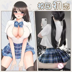 Plus Size Japanese School Girl Cosplay Student JK Uniform Sexy Lingerie Costume Anime Plaid Skirt Cheerleading Sex Role Play