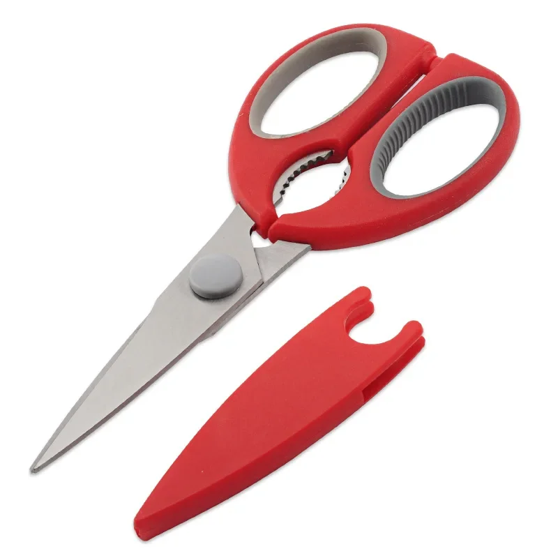 Multi Stainless Steel Sharp Blade PP+TPR Handle Chicken Bone Food Kitchen Scissors Hand Tools Accessories With Nutcracker