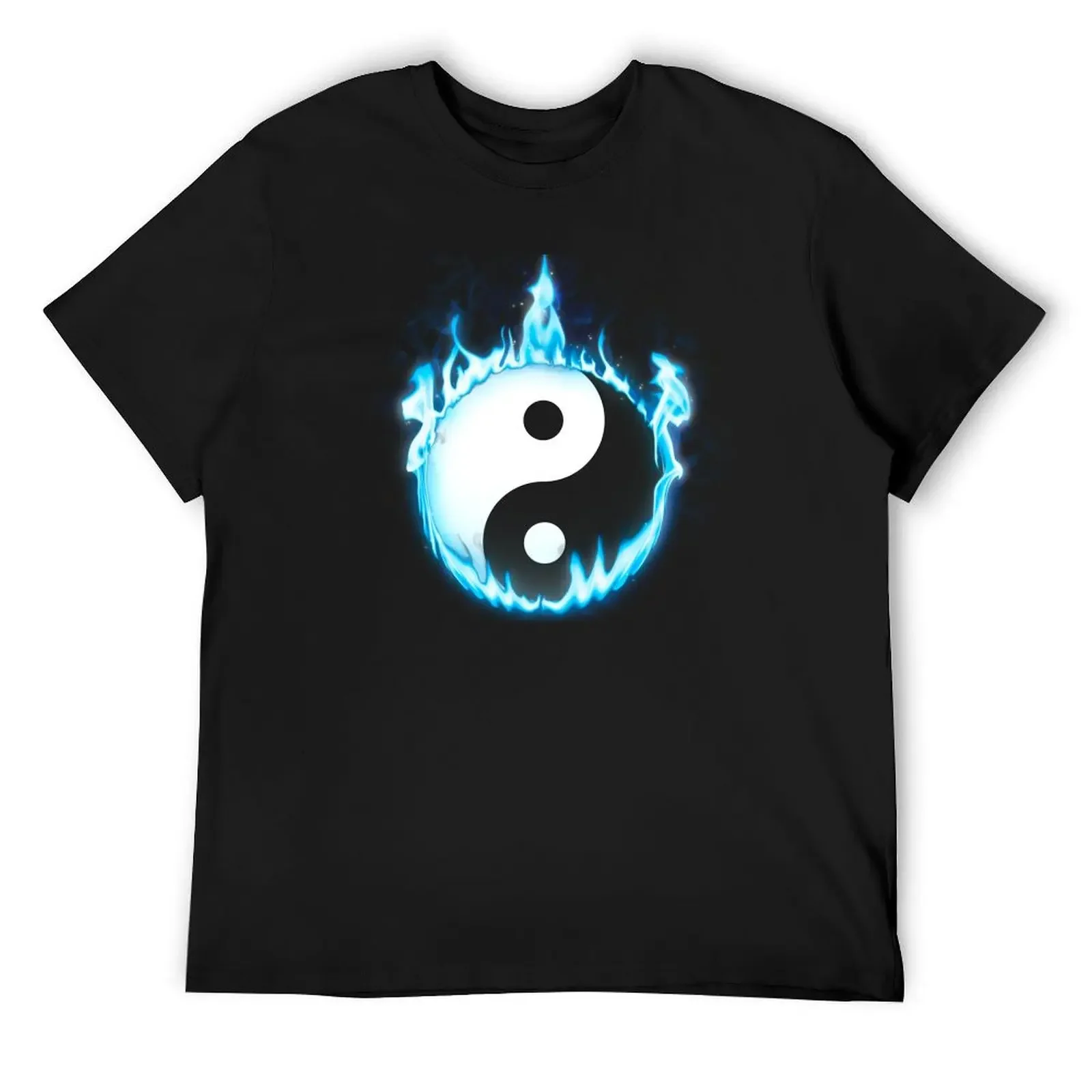 Yin Yang Feng Shui Ying Yang Burning Fire Taoism Buddhism T-Shirt fashion shirts Anime t-shirt anime shirts men