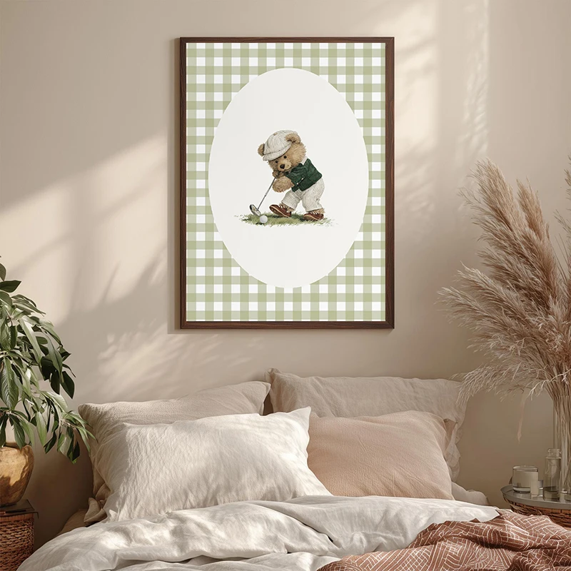 Pink Carousel Hot Air Ballon Bear Rabbit Girlhood Airplane Poster Canvas Painting Print Wall Art Pictures Nursery Home Decor