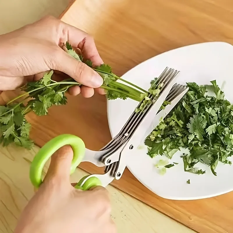 Stainless Steel Kitchen Scissors Five Layer Onion Chopper Vegetable Cutting Tools Culinary Scissors for Kitchen Use