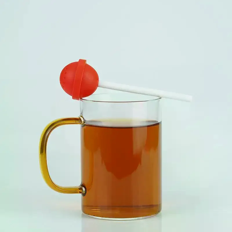 Silicone Tea Infuser Reusable Creative Lollipop Filter: Strainer Loose Leaf Coffee Herbal Spice Diffuser