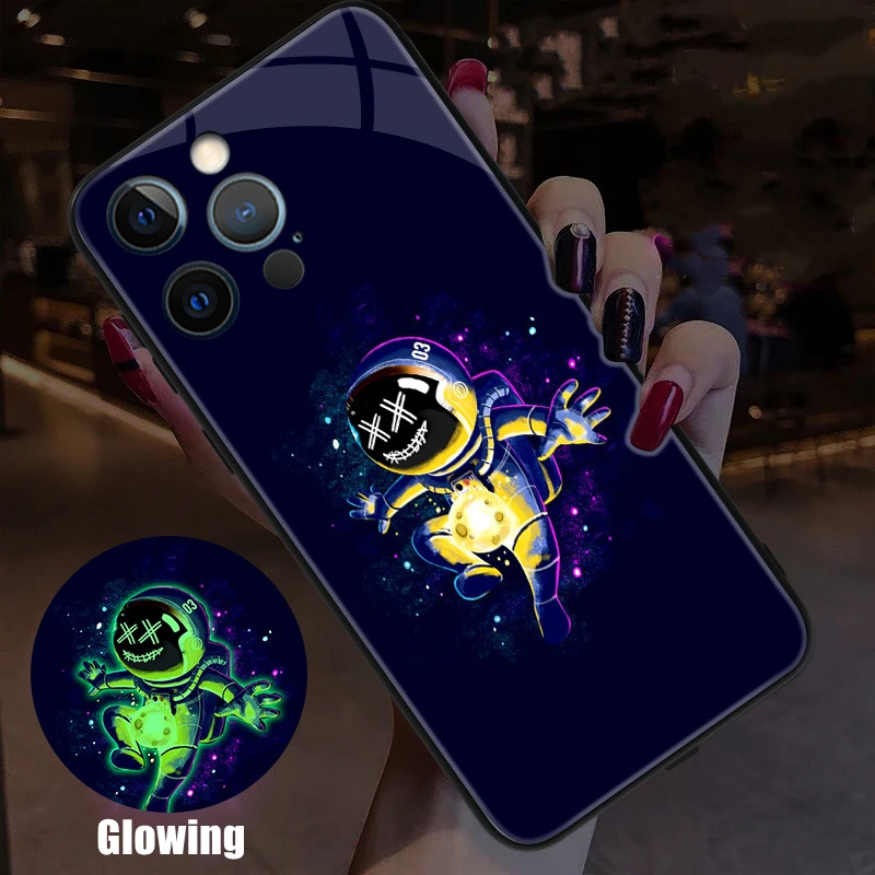 Cool Astronaut LED Light Source Luminous Case for HUAWEI P30 P40 P50 Pro Mate 30 40 Pro Plus Nova 7 8 9 Pro SE Party Accessories