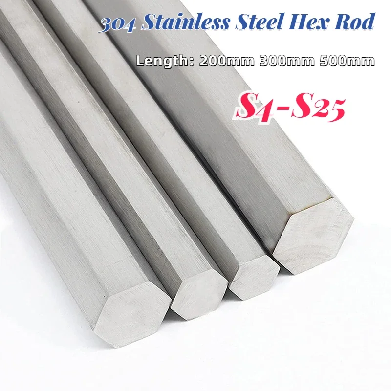 Hex Rod Linear Metric Hexagonal Bar Comprimento Personalizado 200 mm 300 mm 500 mm mm mm mm mm Milímetros25 Milímetros 1pc Aço Inoxidável 304