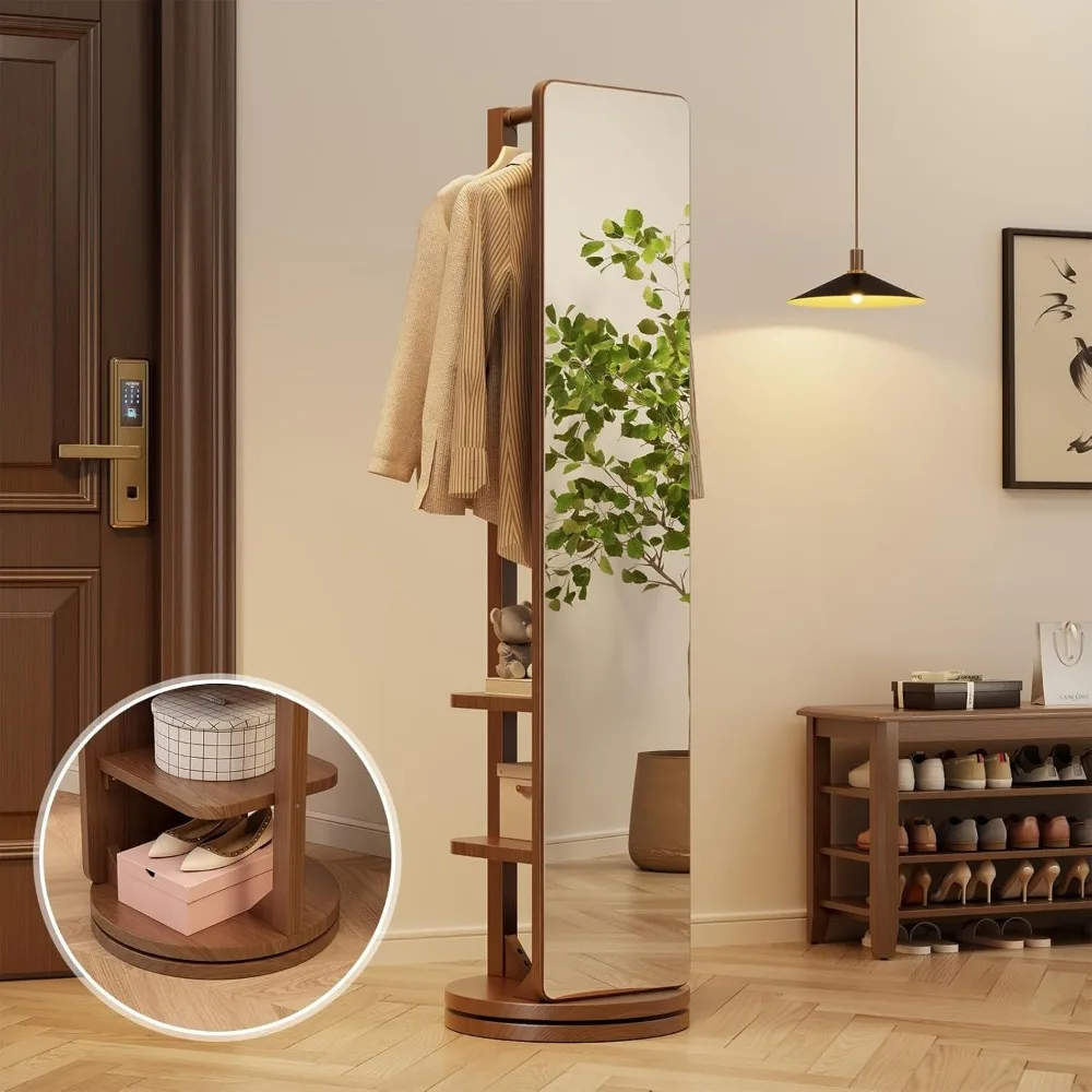 مرآة كاملة الطول على الأرض من الخشب الصلب، مقاس 66 × 12 بوصة، مثالية لغرف النوم وغرف المعيشة