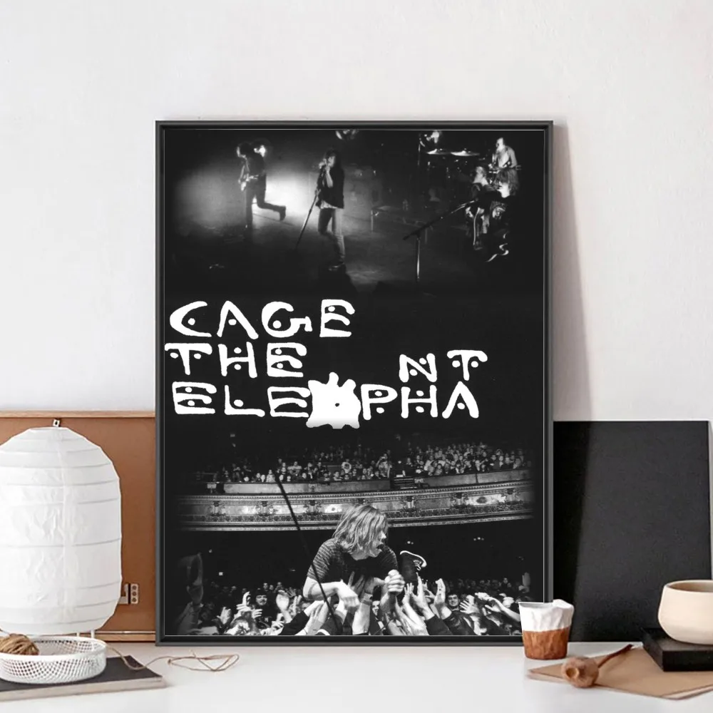 cage the elephant Singer Poster Kraft Paper Vintage Poster Wall Art Abstract Shepard Fairey Painting Bedroom Study Stickers