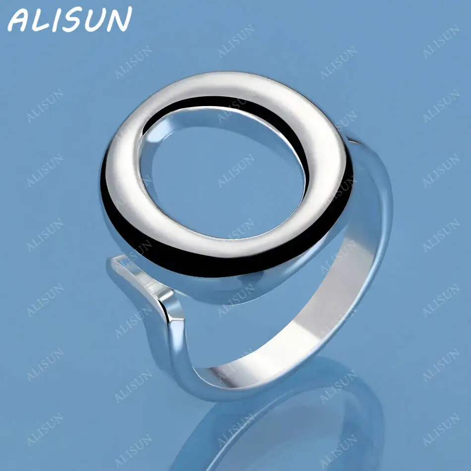 

ALISUN 925 Sterling Silver Oval Open Fine Ring For Women Men Fashion Jewelry Charm Grace Wedding Engagement Accessories