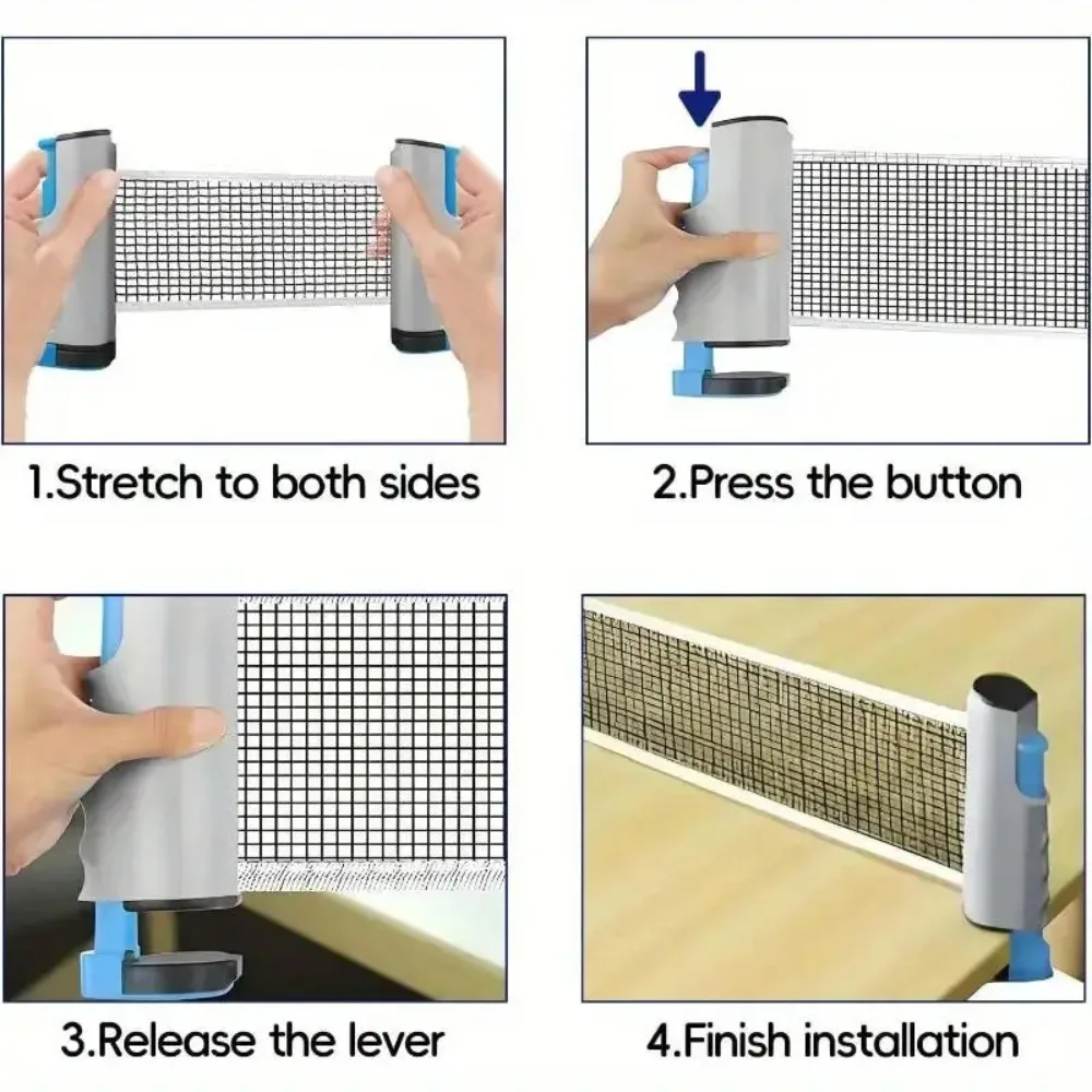 Universal Retractable Ping Pong Net Portable Table Tennis Net Rack for Indoor Outdoor Training Sports Equipment