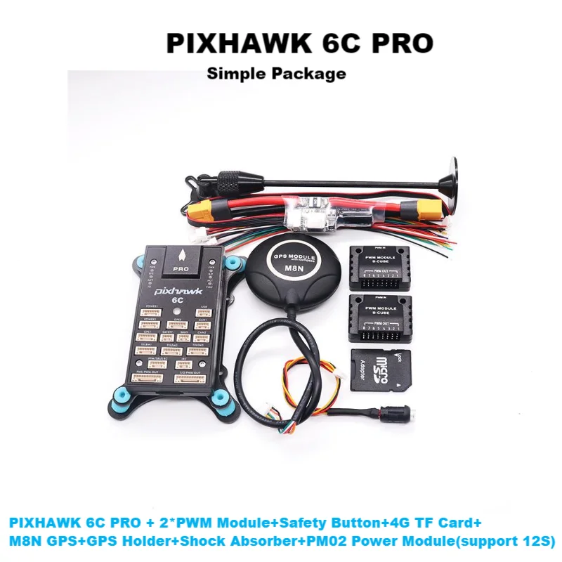 PIXHAWK 6C PRO FMUV6C Ardupilot PX4 32-bitowy kontroler lotu Autopilot z wbudowanym brzęczykiem bezpieczeństwa 4G SD Samolot Rover Łódź