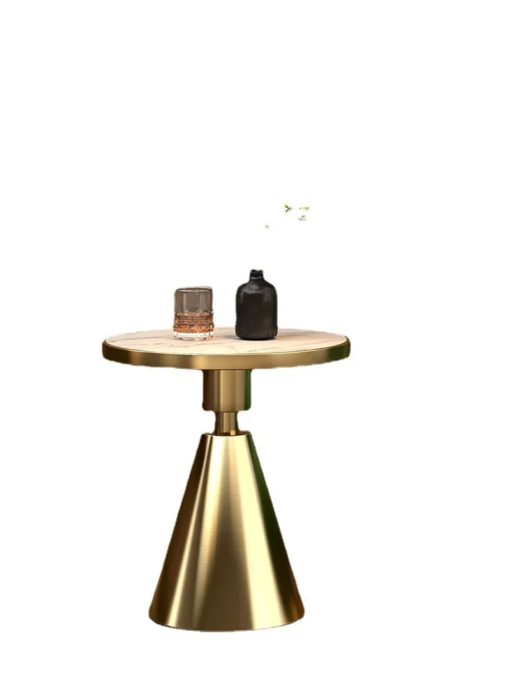Hair side cabinet side few light luxury glass living room rock slab corner few design sense small round table marble corner
