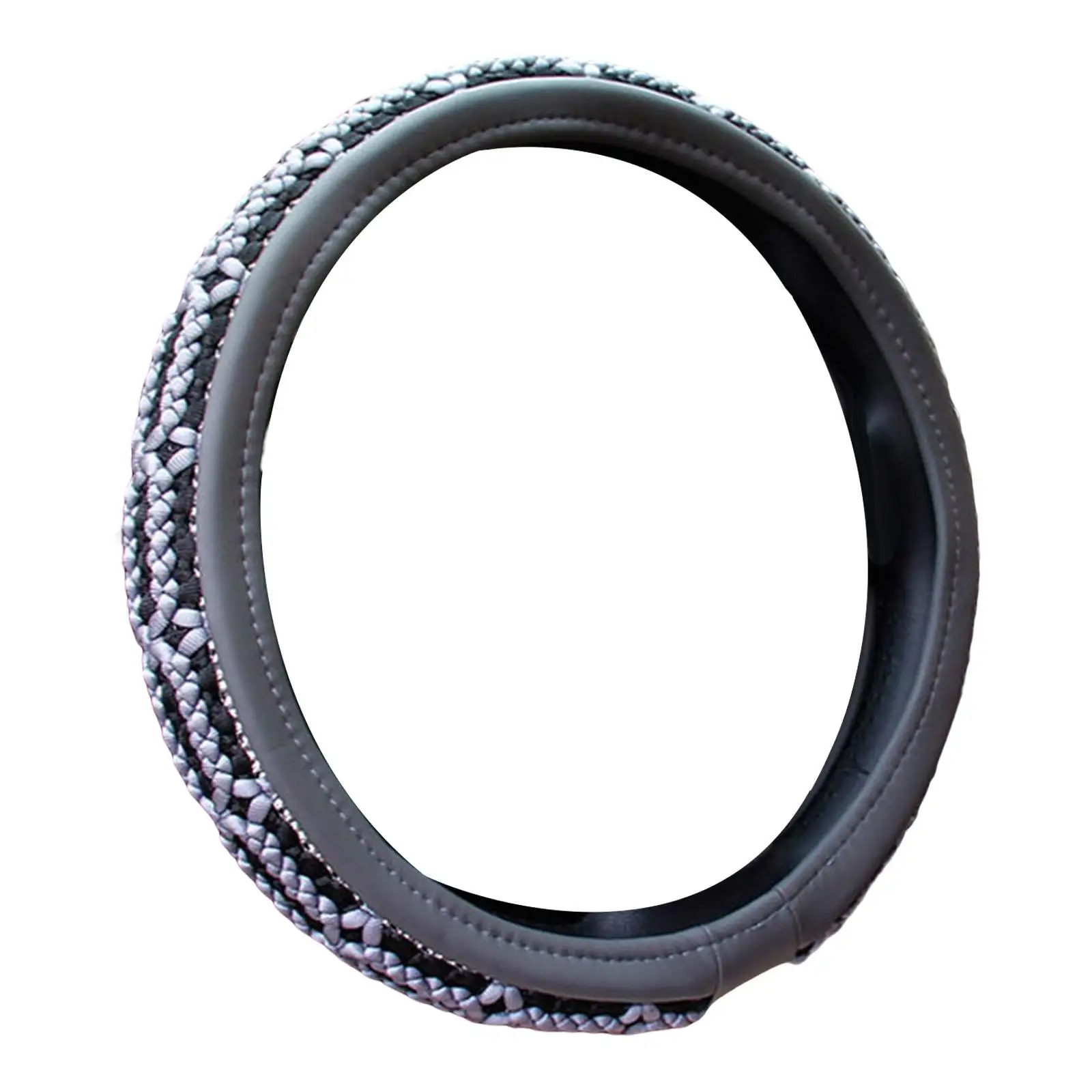 15in Car Steering Wheel Cover Breathable Comfortable Protector Hand Woven Ice Silk Protection Cover Fit for Long Journey Summer