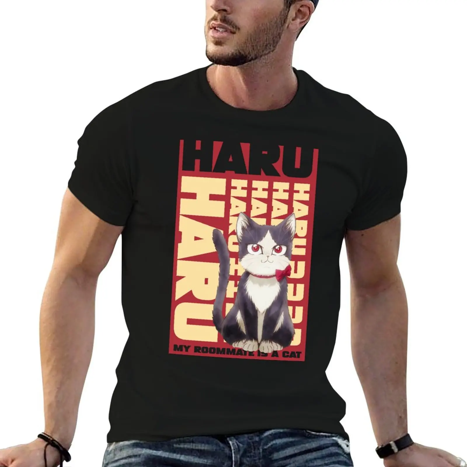 

My Roommate Is A Cat - Haru T-Shirt man t shirt graphic cotton t shirt man T-Shirt