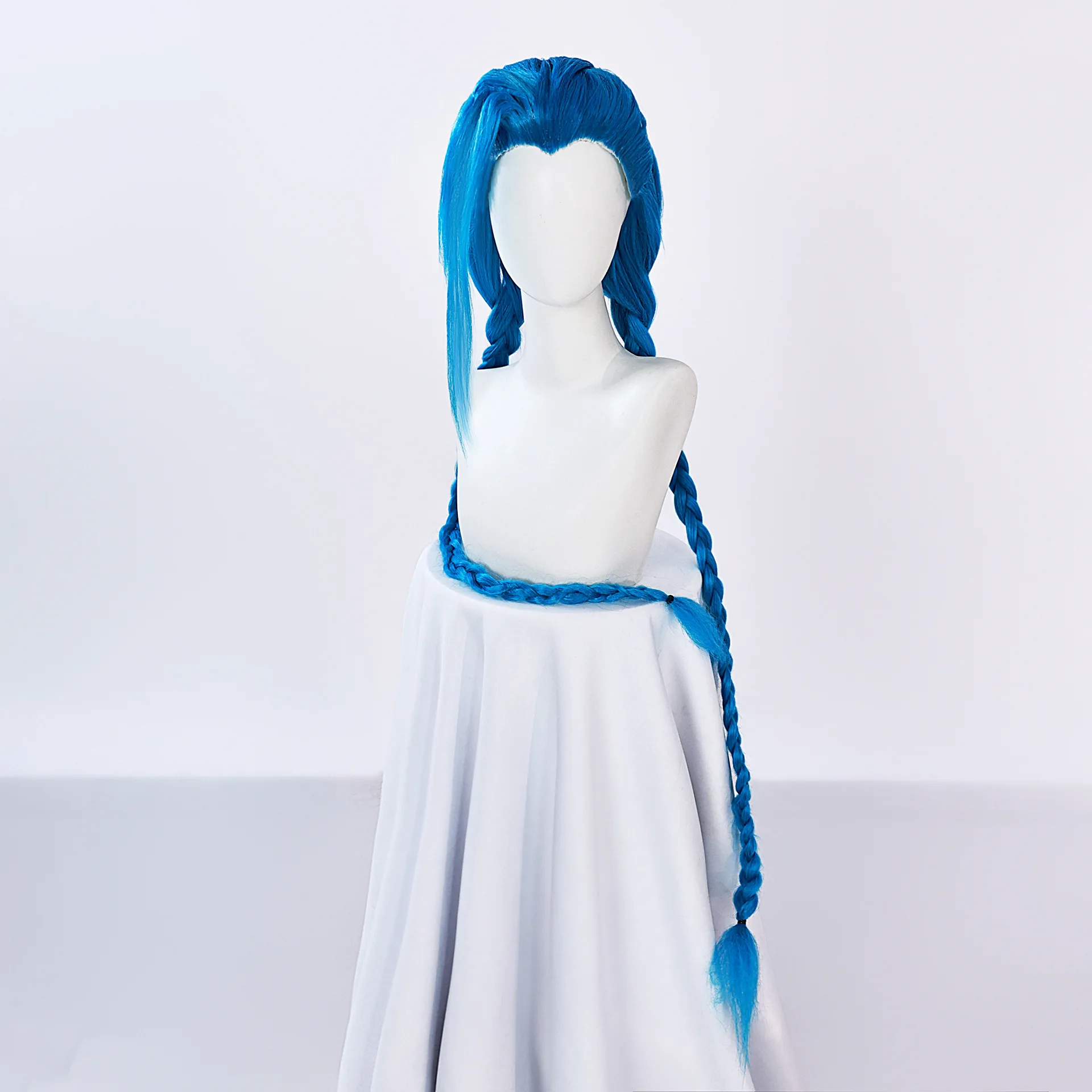 LOL Arcane Jinx Blue Braid Wig Cosplay Costume Heat Resistant Synthetic Hair Jinx Juvenile Women Party High-end Wigs