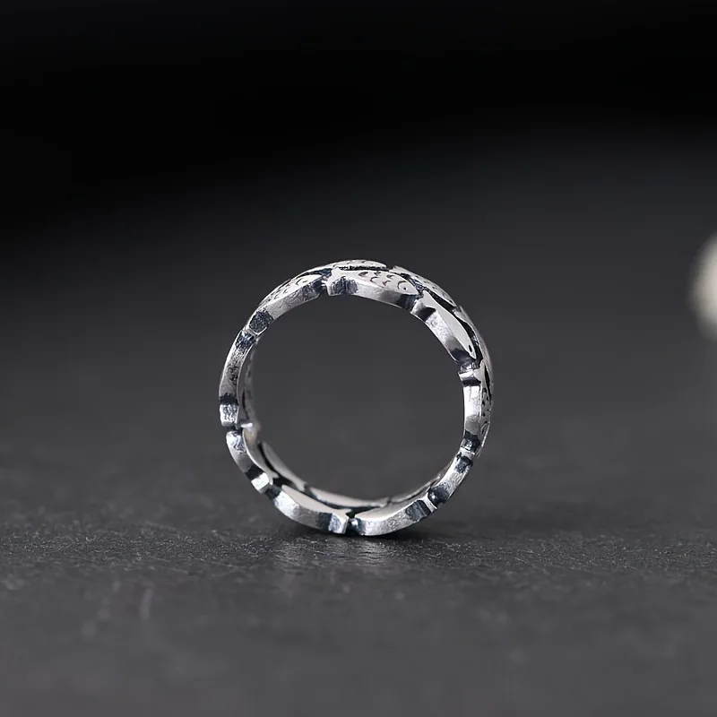 New in 925 Sterling Silver Small Fish School Of Fish Adjustable Women's Rings Wedding Cute Luxury Wholesale Jewellery Moneys 925