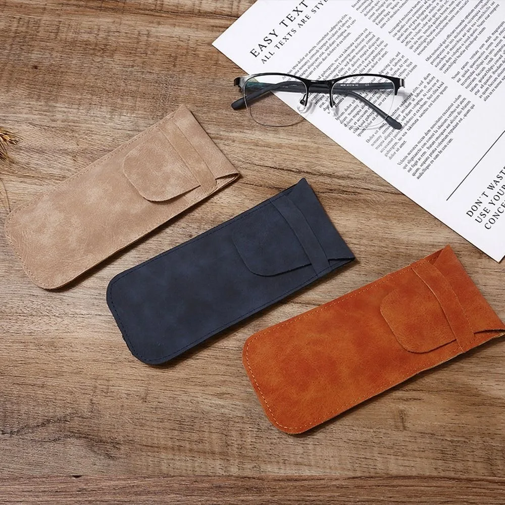 

Elegant Rectangle PU Leather Glasses Bag Velvet Lining Soft Sunglasses Bag Covered Simple Style Eyeglasses Holder Outdoor