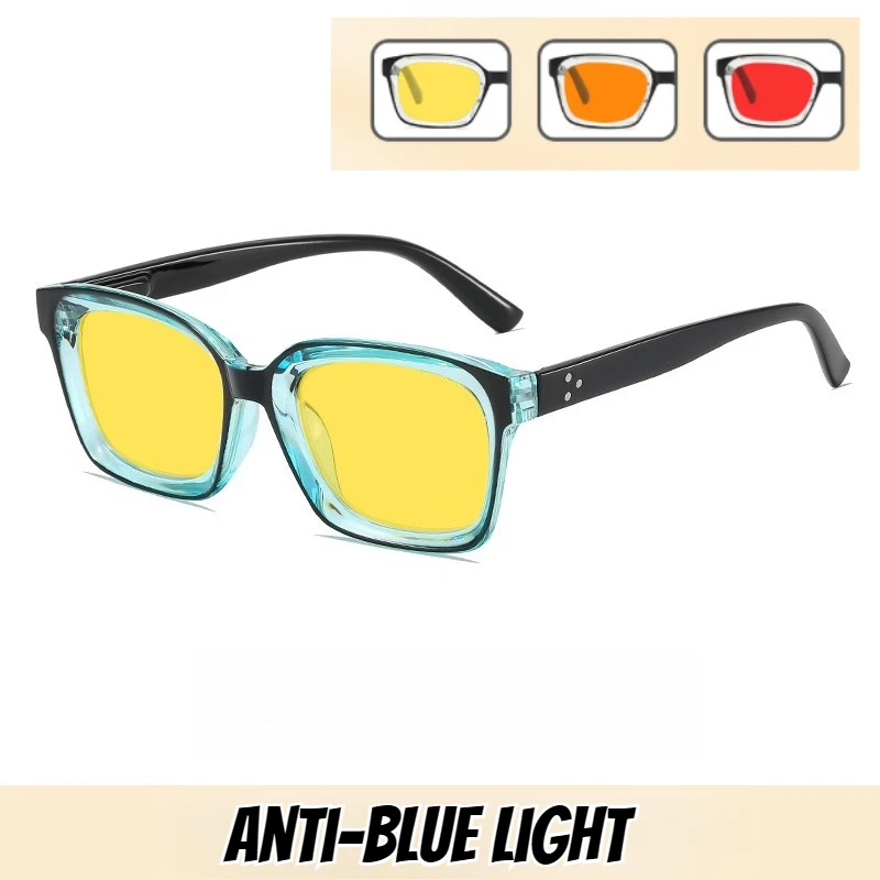 

Retro Square Frame Night Vision Glasses Neutral New Fashion Casual Flat Glasses Men Women Fashion Anti-blue Light Glasses