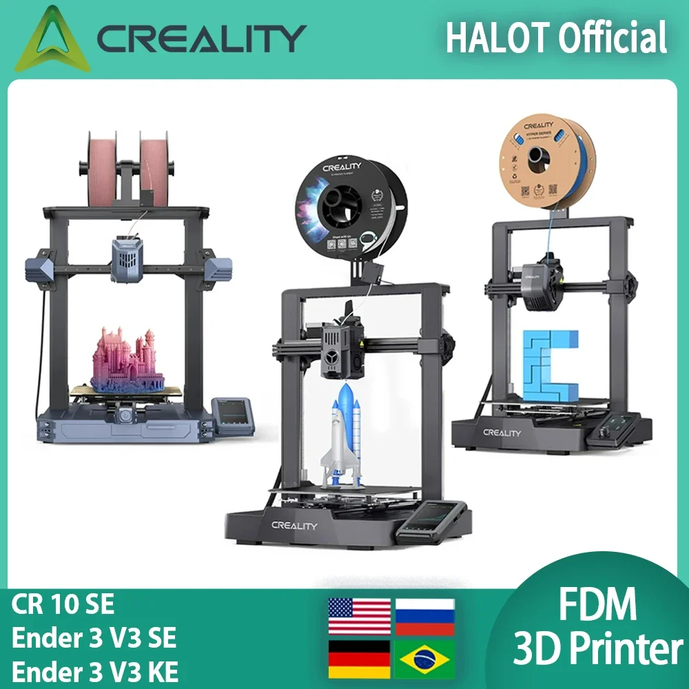 Creality Ender-3 V3 KE 500mm/s Fast Printing Speed Self-test with One Tap X-Axis Linear Rail Double Fans Ender 3 V3 SE /CR 10 SE